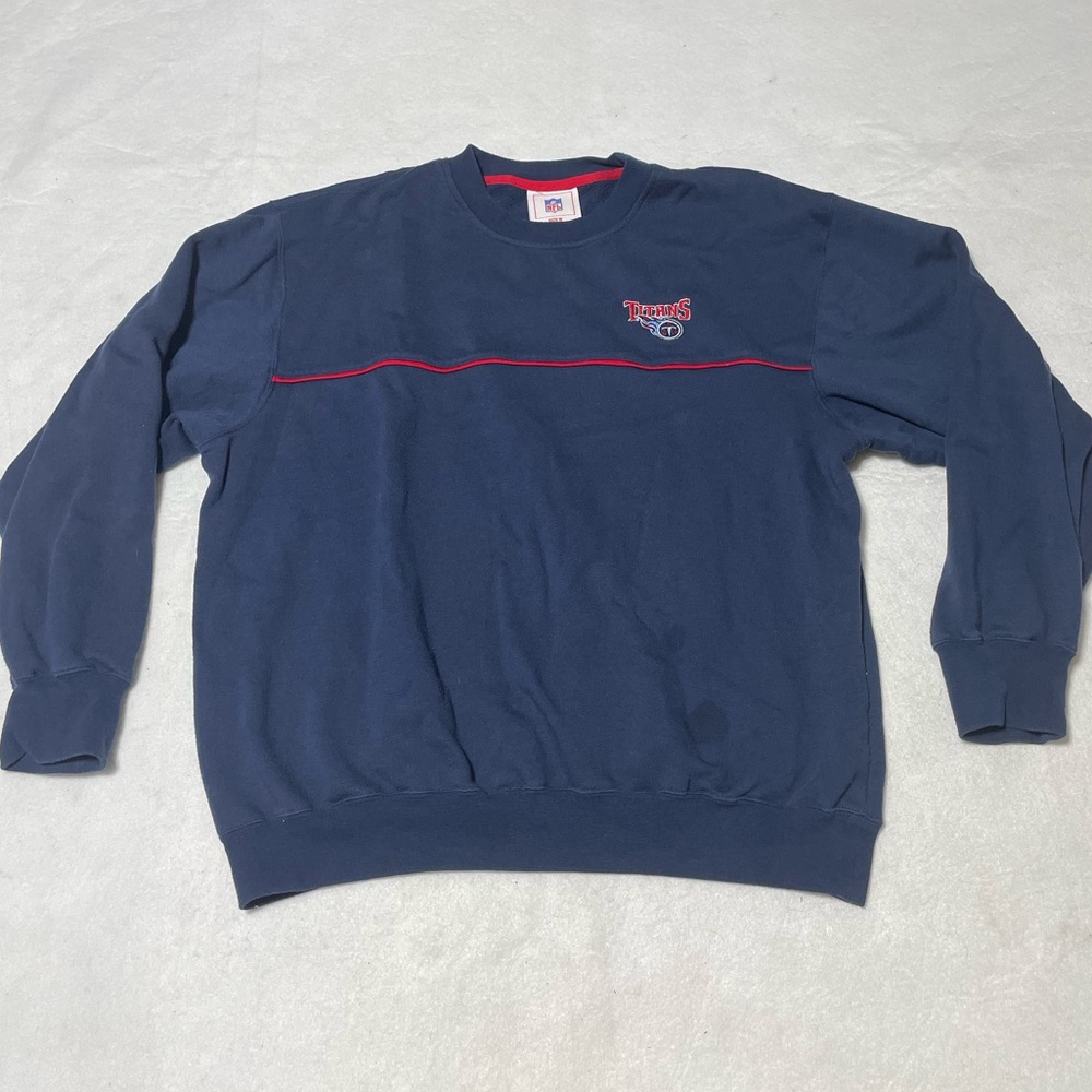 Tennessee Titans Crewneck Sweatshirt Navy Pullover NFL (Medium)